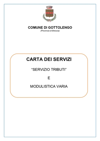 CARTA DEI SERVIZI - SERVIZIO TRIBUTI E MODULISTICA VARIA